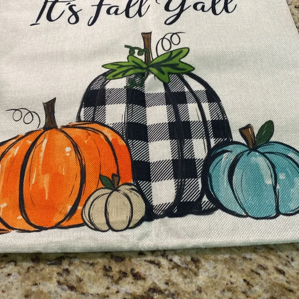 New 3 Pc Set Farmhouse Cottagecore Fall Pumpkin Square Pillow Covers